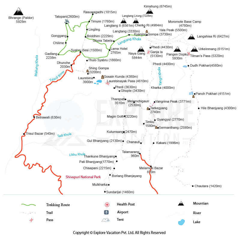 Langtang Tamang Heritage Trek map